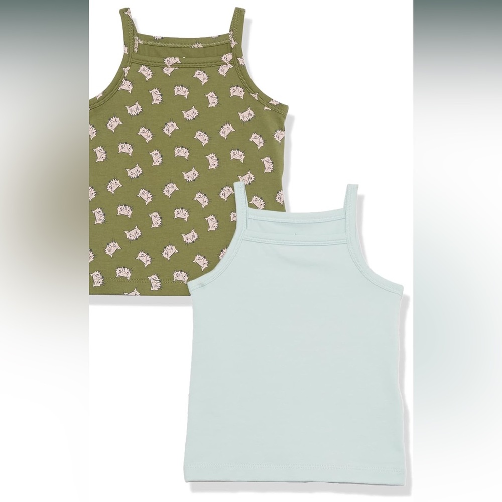 Amazon Aware Girls and Toddlers' Cotton Stretch Cami Top, Pack of 2